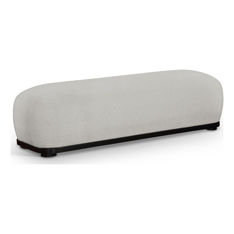 Meridian Furniture Calum Grey Chenille Fabric Bench