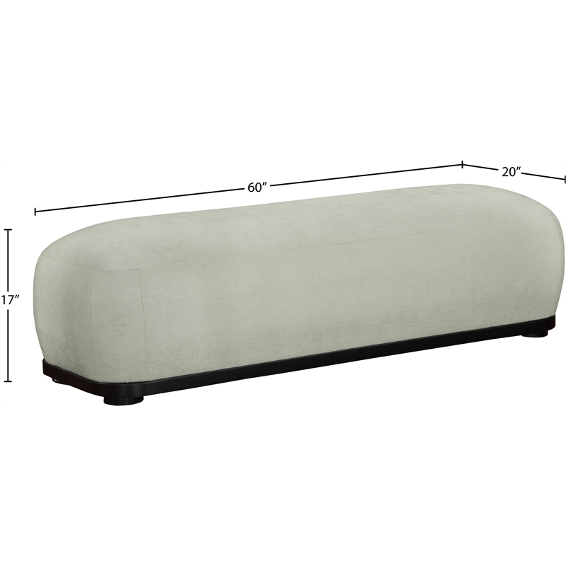 Meridian Furniture Calum Mint Chenille Fabric Bench
