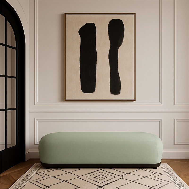 Meridian Furniture Calum Mint Chenille Fabric Bench