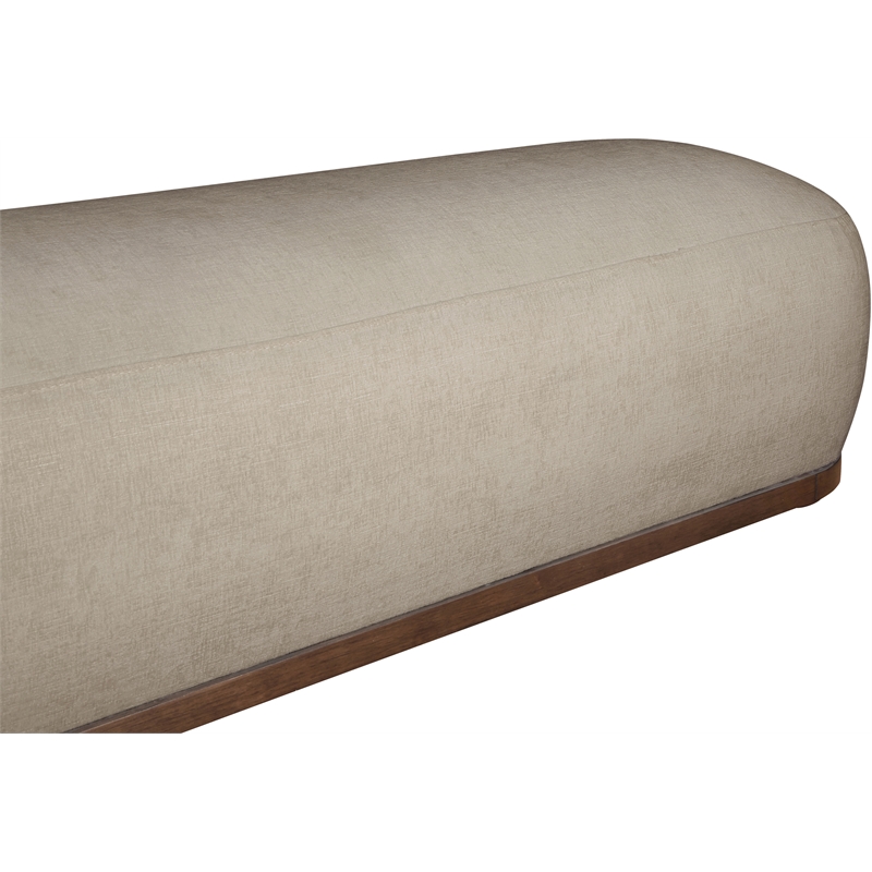 Meridian Furniture Calum Beige Chenille Fabric Bench