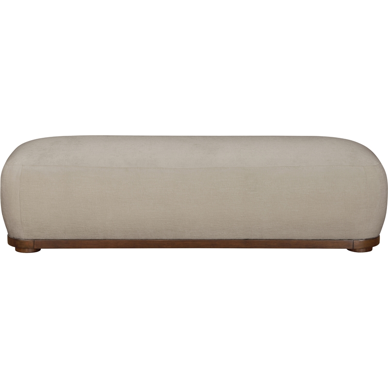 Meridian Furniture Calum Beige Chenille Fabric Bench