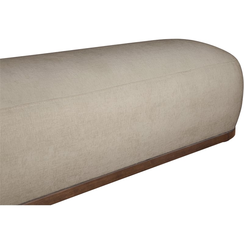 Meridian Furniture Calum Beige Chenille Fabric Bench