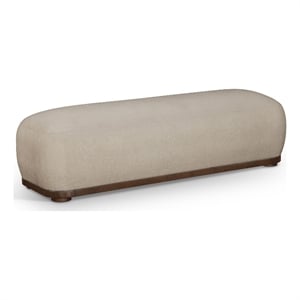 Meridian Furniture Calum Beige Chenille Fabric Bench