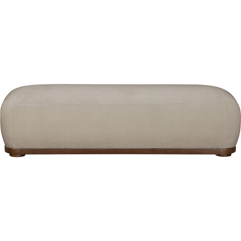 Meridian Furniture Calum Beige Chenille Fabric Bench
