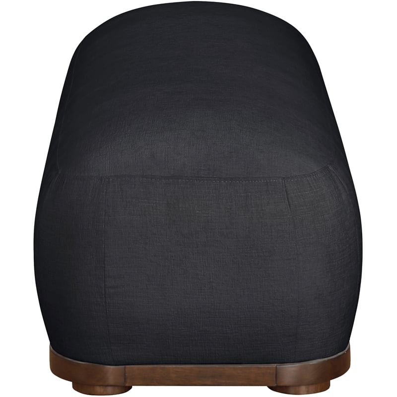 Meridian Furniture Calum Black Chenille Fabric Bench