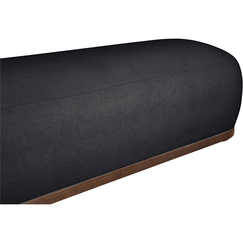 Meridian Furniture Calum Black Chenille Fabric Bench