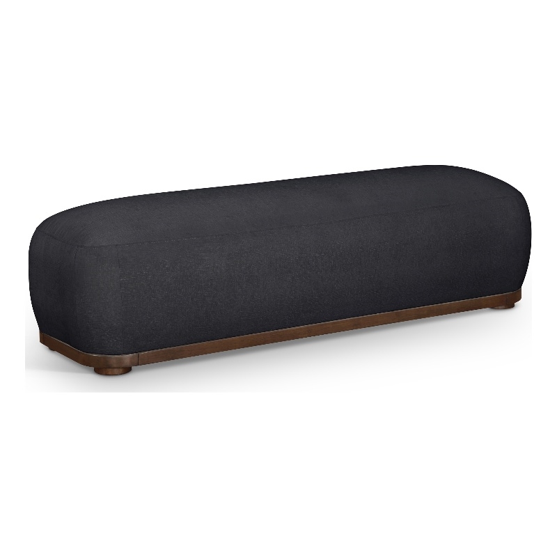 Meridian Furniture Calum Black Chenille Fabric Bench