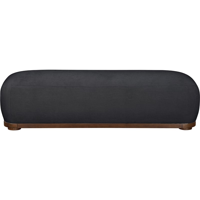 Meridian Furniture Calum Black Chenille Fabric Bench