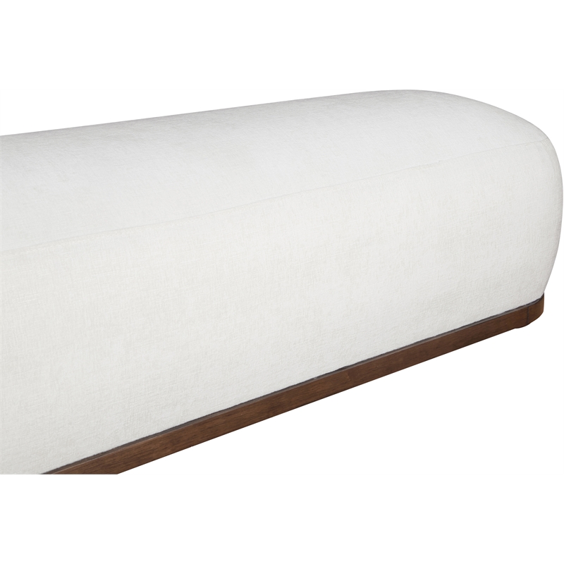 Meridian Furniture Calum Cream Chenille Fabric Bench