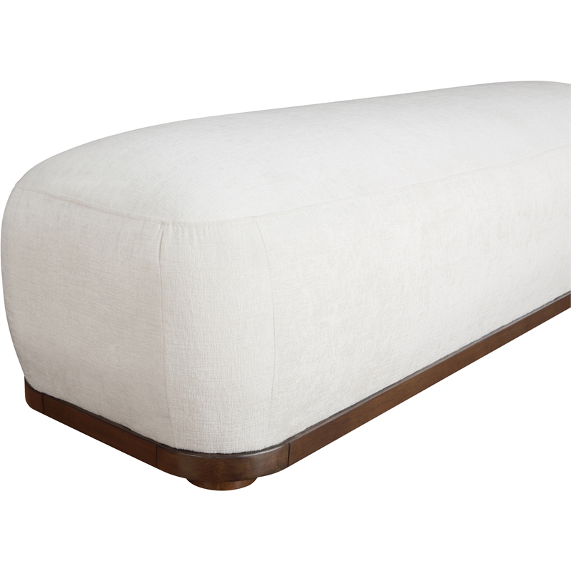 Meridian Furniture Calum Cream Chenille Fabric Bench