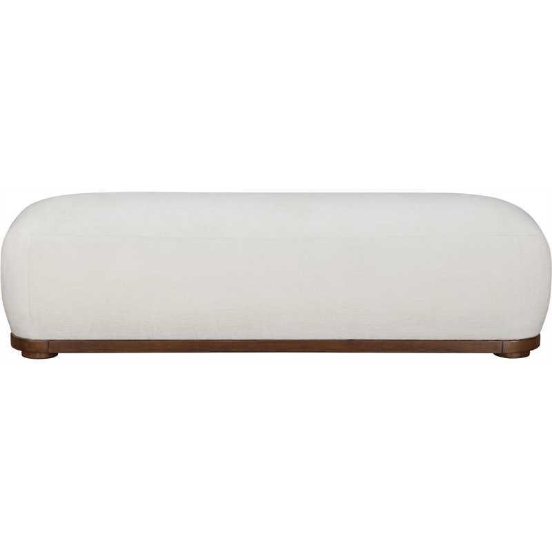 Meridian Furniture Calum Cream Chenille Fabric Bench