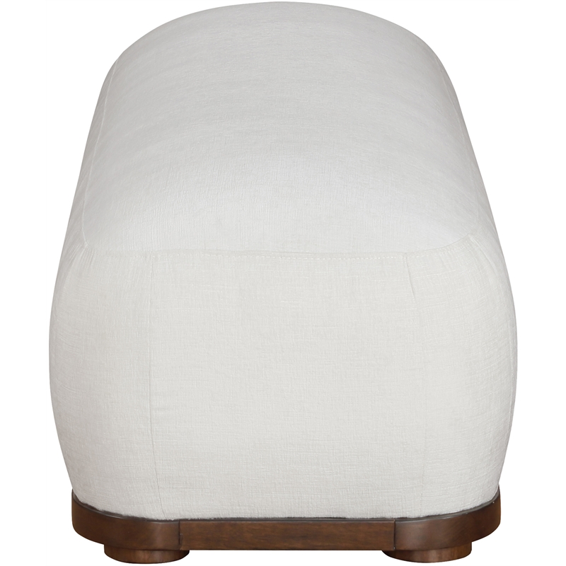 Meridian Furniture Calum Cream Chenille Fabric Bench