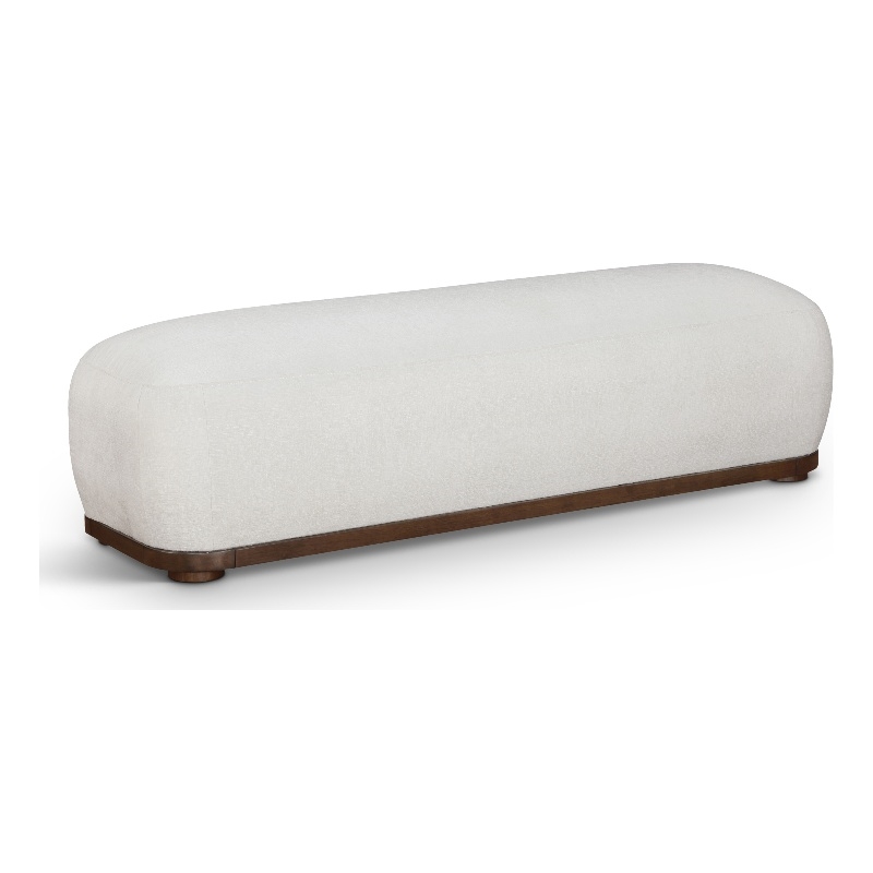 Meridian Furniture Calum Cream Chenille Fabric Bench