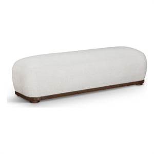 Meridian Furniture Calum Cream Chenille Fabric Bench