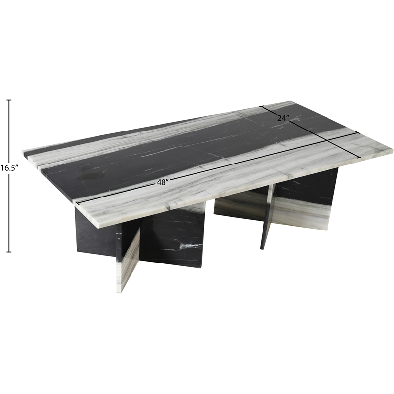 Meridian Furniture Verona Panda Marble Coffee Table