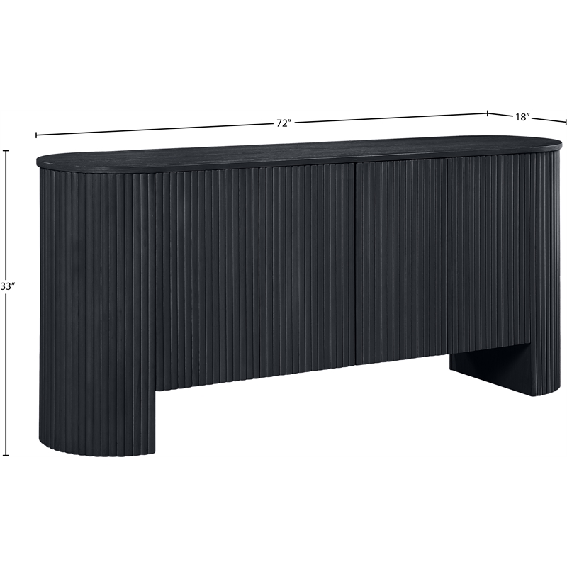 Meridian Furniture Belinda Black Beech Wood and Oak Veneer Sideboard/Buffet