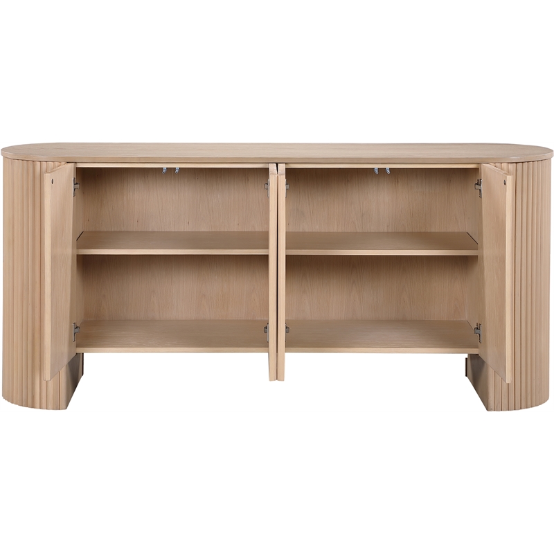 Meridian Furniture Belinda Oak Beech Wood and Oak Veneer Sideboard/Buffet