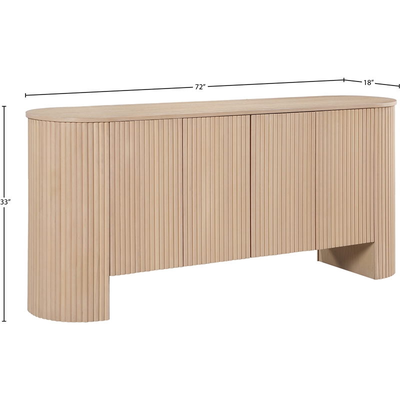 Meridian Furniture Belinda Oak Beech Wood and Oak Veneer Sideboard/Buffet
