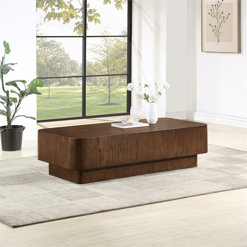 Meridian Furniture Oakmont Brown Oak Veneer Coffee Table