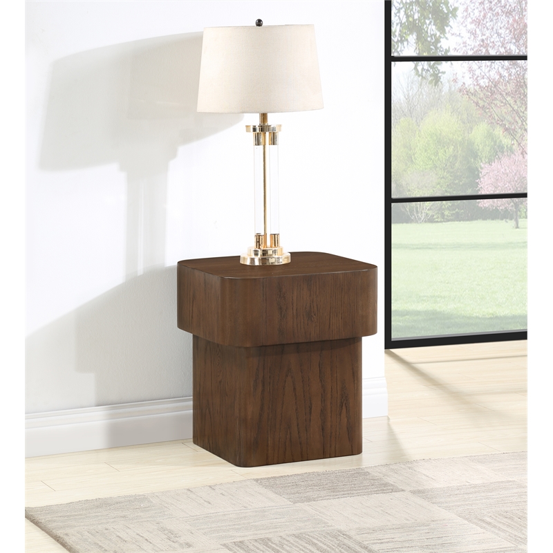 Meridian Furniture Oakmont Brown Oak Veneer End Table