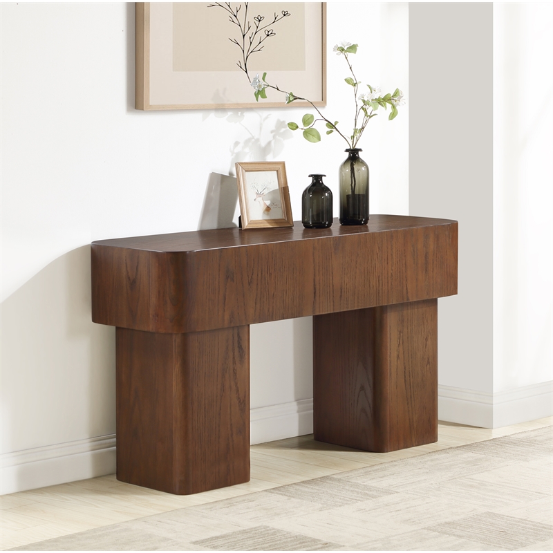 Meridian Furniture Oakmont Brown Oak Veneer Console Table