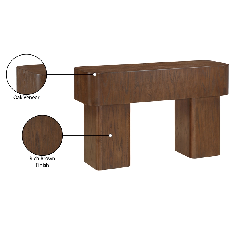 Meridian Furniture Oakmont Brown Oak Veneer Console Table