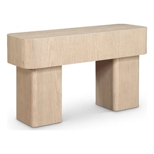 meridian furniture oakmont natural oak veneer console table