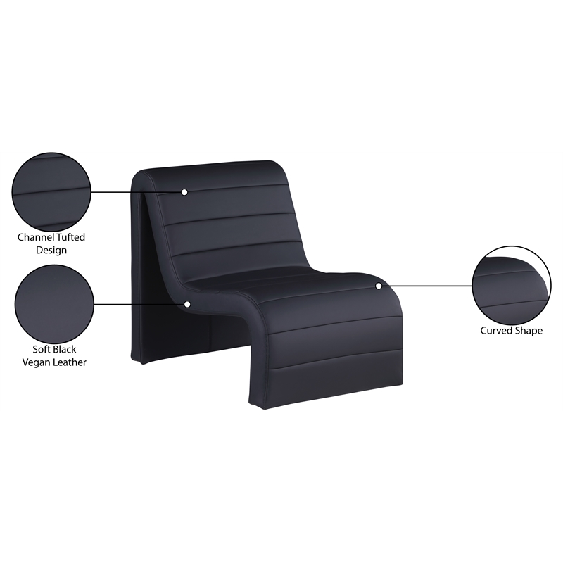 Meridian Furniture Ivy Black Vegan Leather Accent Chair