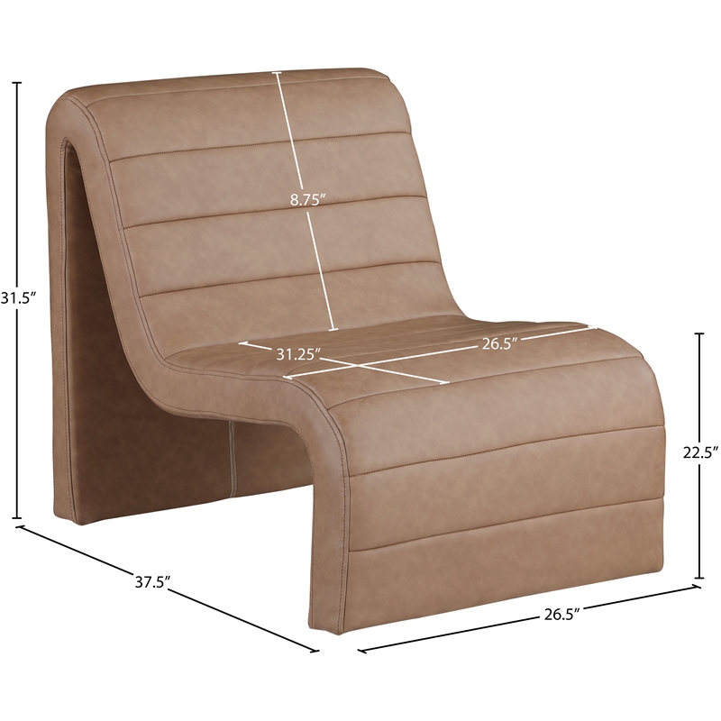 Meridian Furniture Ivy Brown Vegan Leather Accent Chair