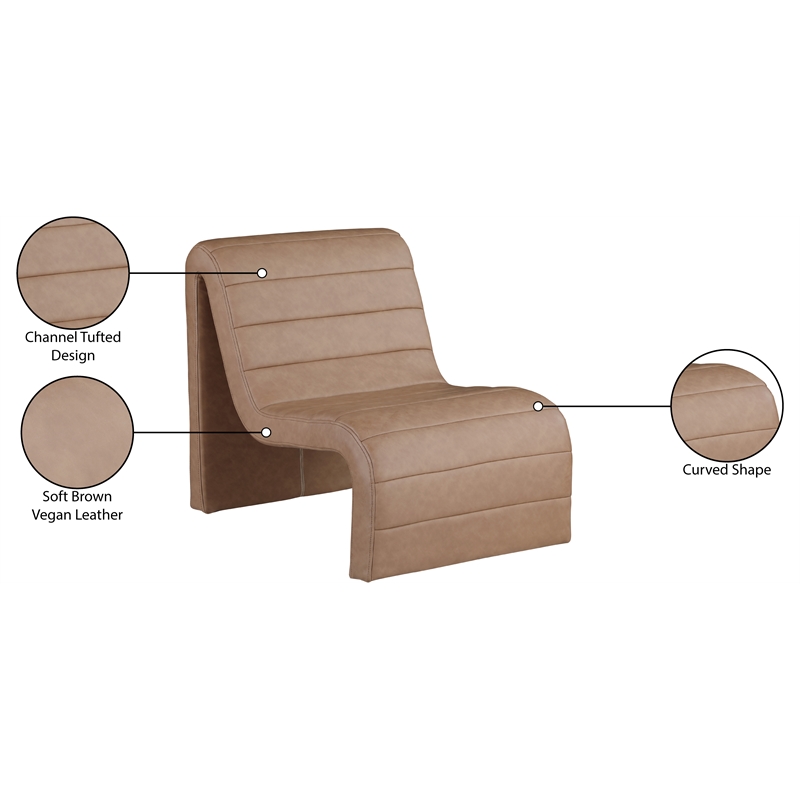 Meridian Furniture Ivy Brown Vegan Leather Accent Chair