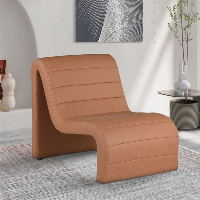 Meridian Furniture Ivy Cognac Vegan Leather Accent Chair