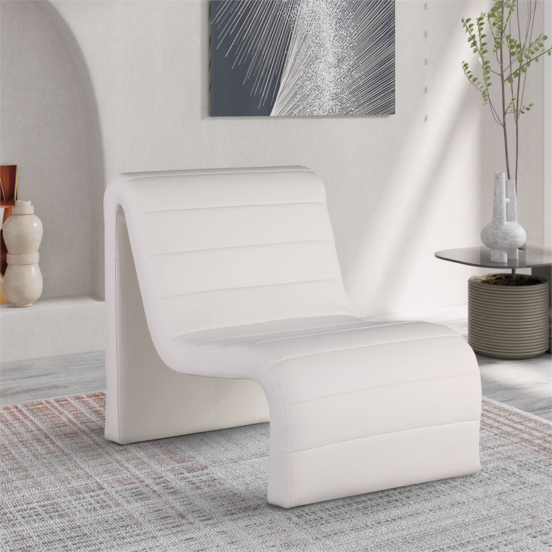 Meridian Furniture Ivy Cream Vegan Leather Accent Chair