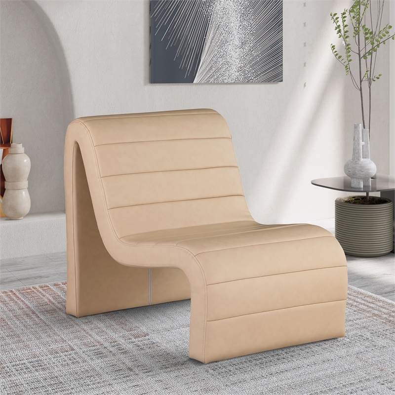 Meridian Furniture Ivy Tan Vegan Leather Accent Chair