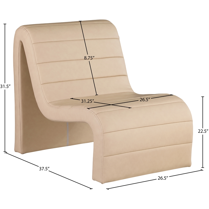 Meridian Furniture Ivy Tan Vegan Leather Accent Chair