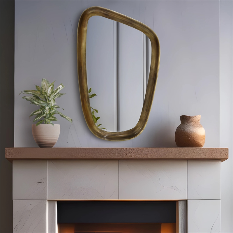 Meridian Furniture Auberge Brass Mirror