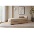 Meridian Furniture Kennedy Beige Faux Shearling Teddy Fabric Bench