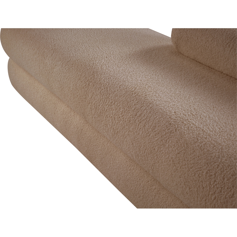 Meridian Furniture Kennedy Beige Faux Shearling Teddy Fabric Bench