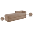 Meridian Furniture Kennedy Beige Faux Shearling Teddy Fabric Bench