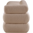 Meridian Furniture Kennedy Beige Faux Shearling Teddy Fabric Bench