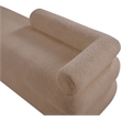 Meridian Furniture Kennedy Beige Faux Shearling Teddy Fabric Bench