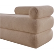 Meridian Furniture Kennedy Beige Faux Shearling Teddy Fabric Bench