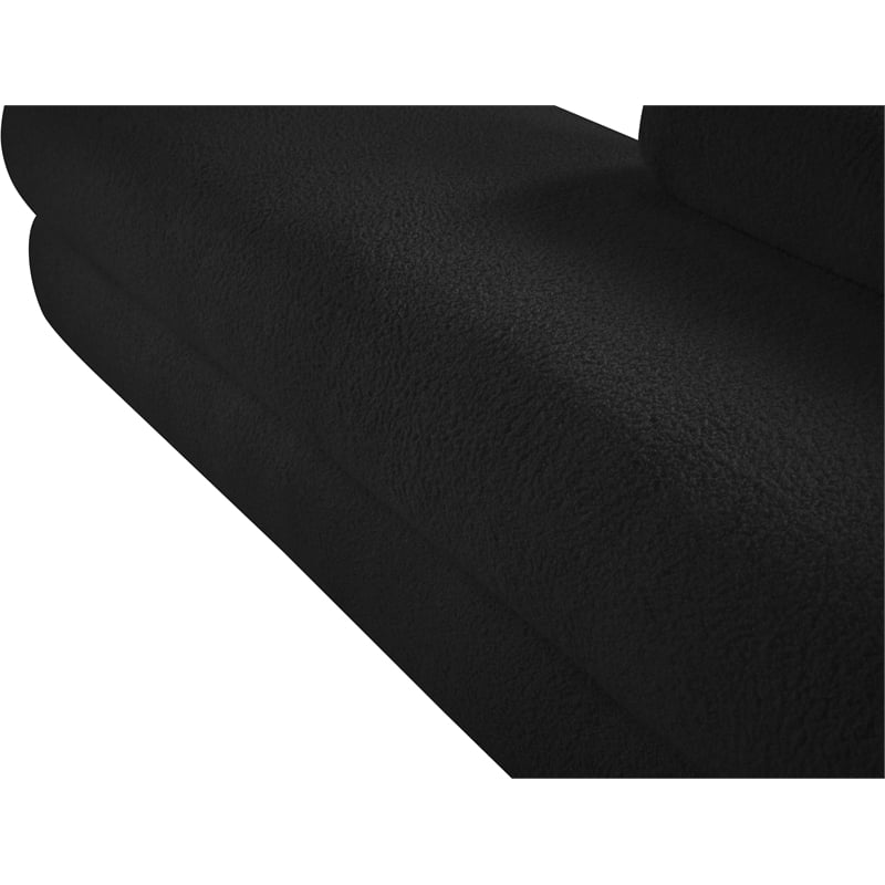 Meridian Furniture Kennedy Black Faux Shearling Teddy Fabric Bench