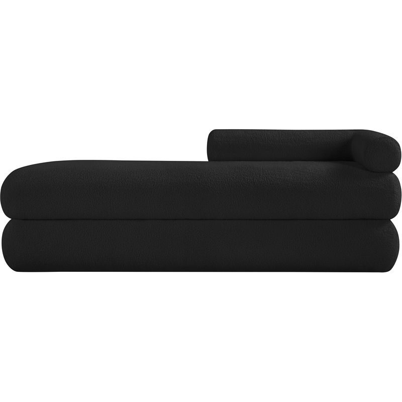 Meridian Furniture Kennedy Black Faux Shearling Teddy Fabric Bench