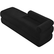 Meridian Furniture Kennedy Black Faux Shearling Teddy Fabric Bench