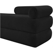 Meridian Furniture Kennedy Black Faux Shearling Teddy Fabric Bench