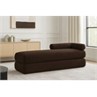 Meridian Furniture Kennedy Brown Faux Shearling Teddy Fabric Bench