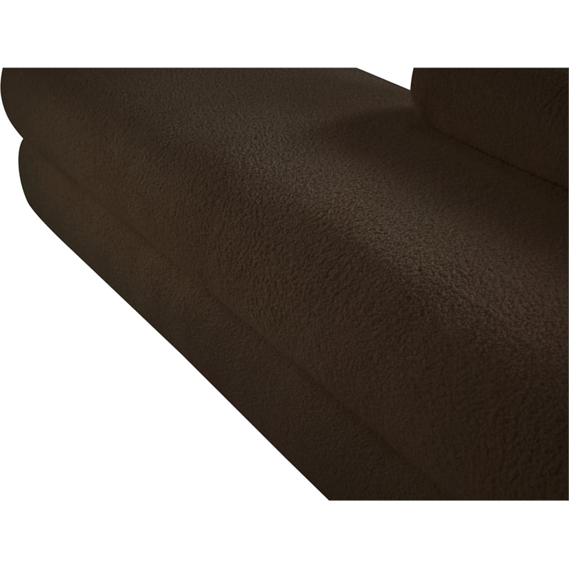 Meridian Furniture Kennedy Brown Faux Shearling Teddy Fabric Bench