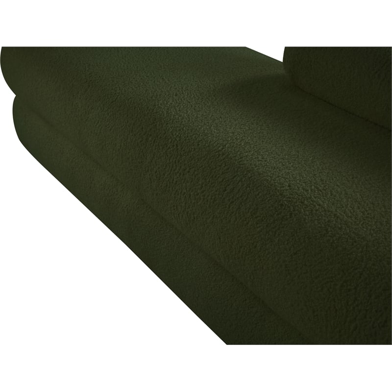 Meridian Furniture Kennedy Green Faux Shearling Teddy Fabric Bench