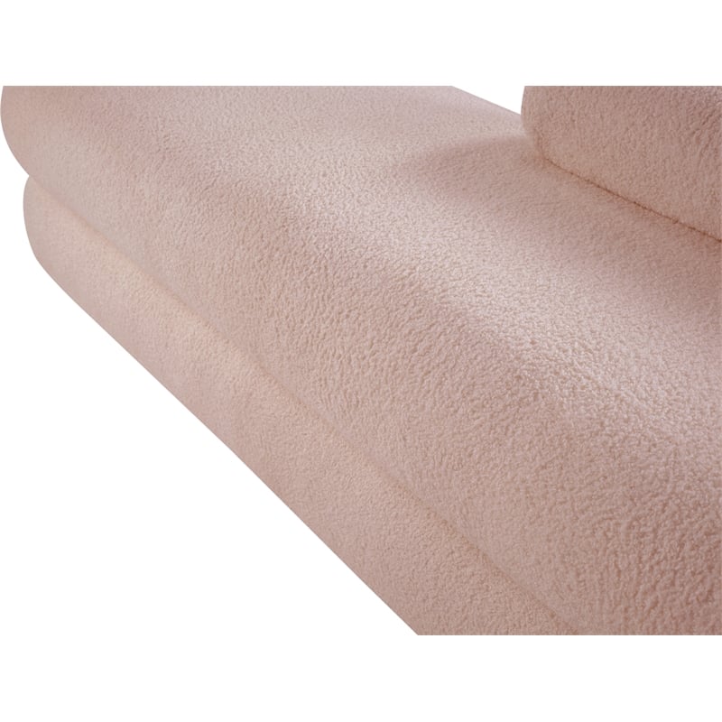 Meridian Furniture Kennedy Pink Faux Shearling Teddy Fabric Bench