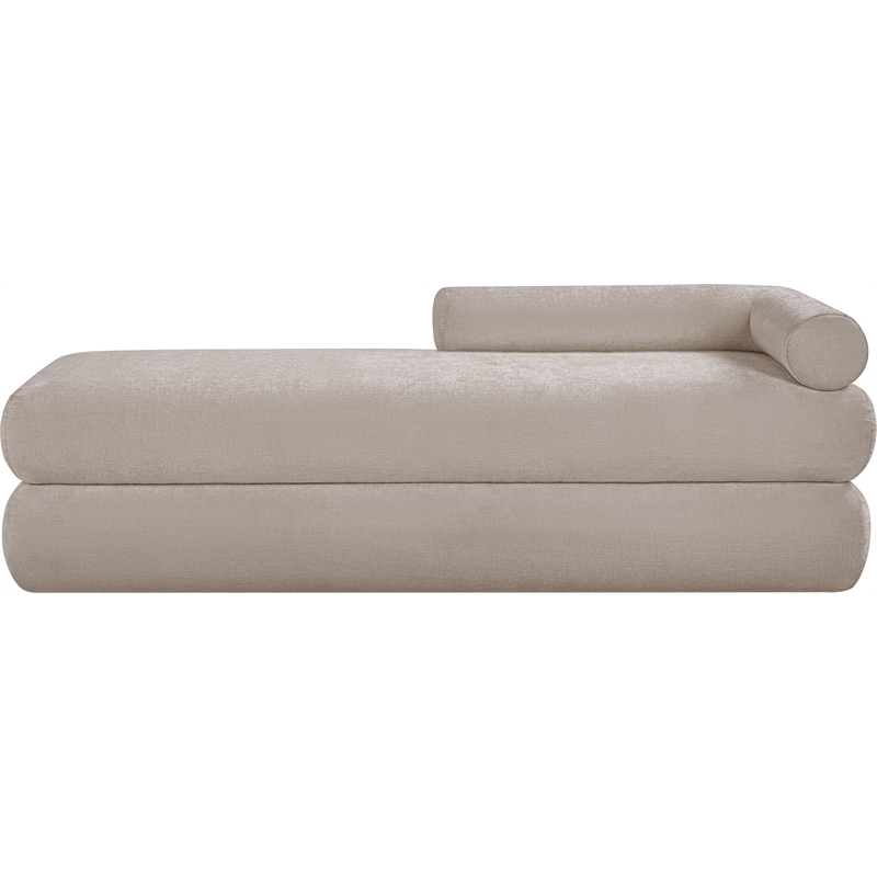 Meridian Furniture Kennedy Beige Chenille Fabric Bench